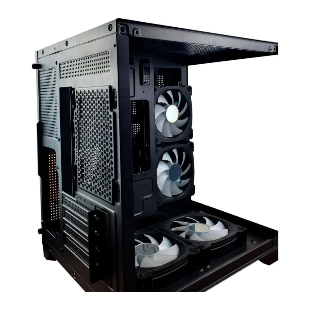 Gabinete Gamer M-ATX Hayom Mini-Tower GB1790 RGB, Lateral de Vidro com 4 Fans - Preto