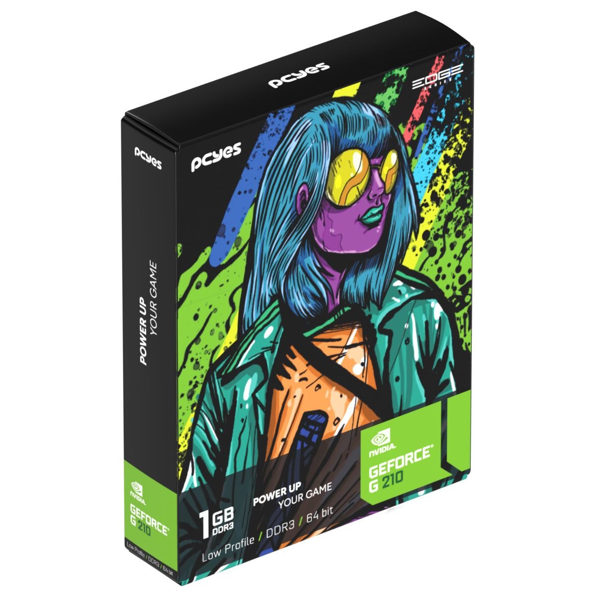 Placa de Vídeo Nvidia GeForce GT 210 1GB DDR3 64-BIT Projeto Edge Low Profile - PCYes