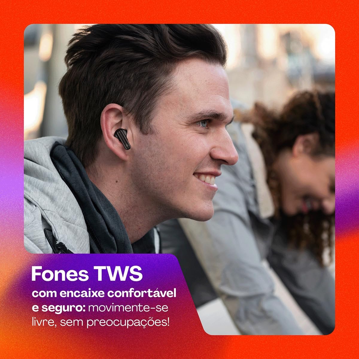 Fone de Ouvido TWS Geonav Style Beats, Bluetooth 5.4, 13H Bateria, Microfone, IPX4, AER16BK, Preto