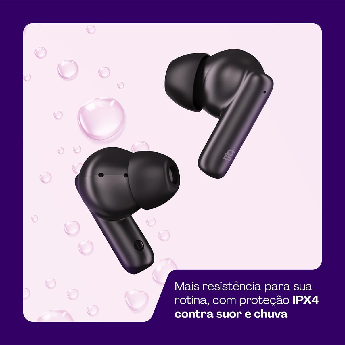 Fone de Ouvido TWS Geonav Style Beats, Bluetooth 5.4, 13H Bateria, Microfone, IPX4, AER16BK, Preto