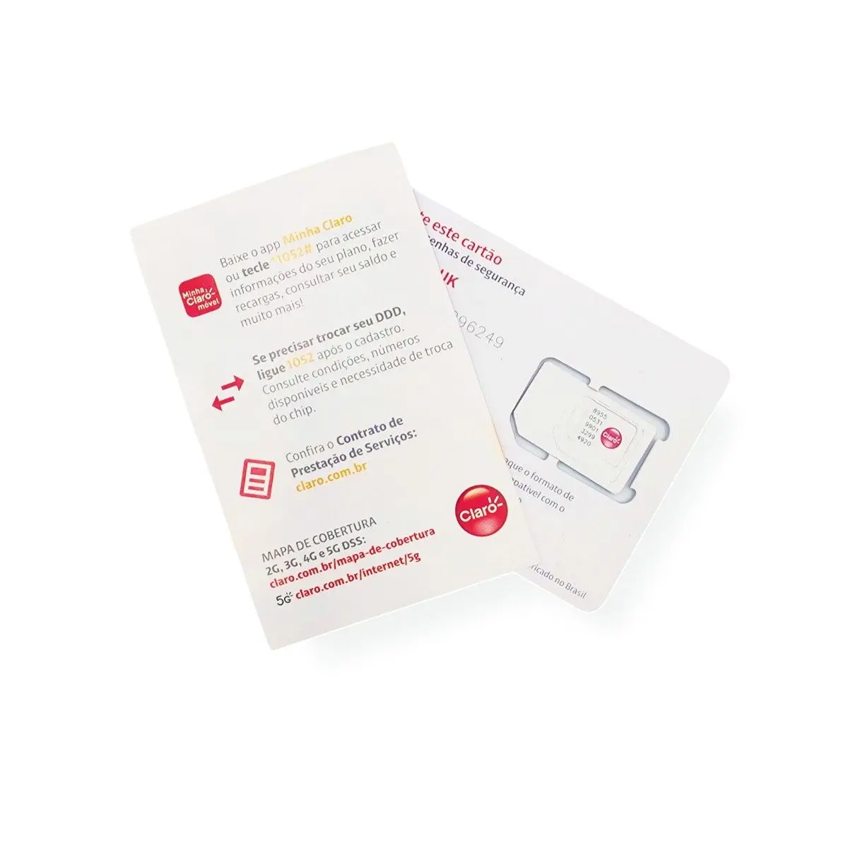 Chip de Celular 5G, Claro Pré Pago+ com Recarga