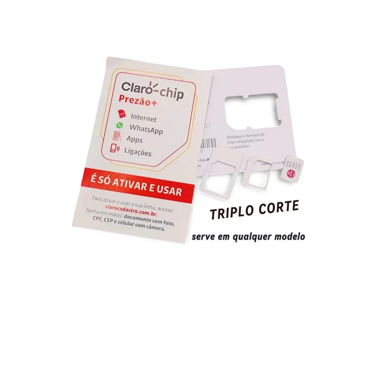 Chip de Celular 5G, Claro Pré Pago+ com Recarga