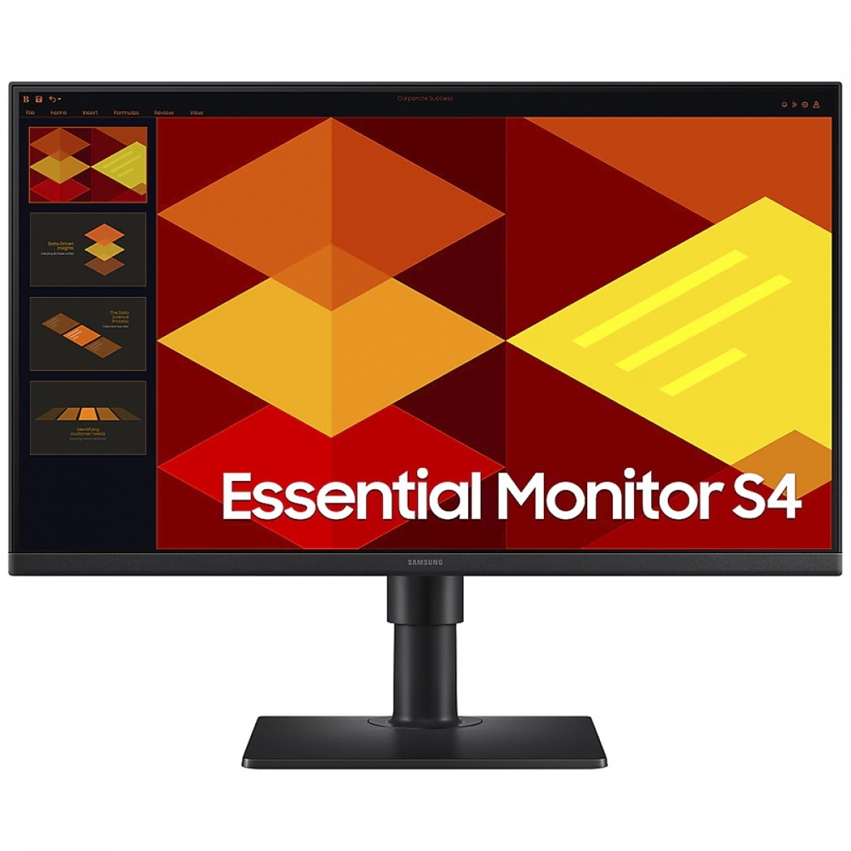 Monitor LED Samsung 24" Full HD 100Hz IPS Essential S4, HDMI/DP, Ajuste Altura/Rotação