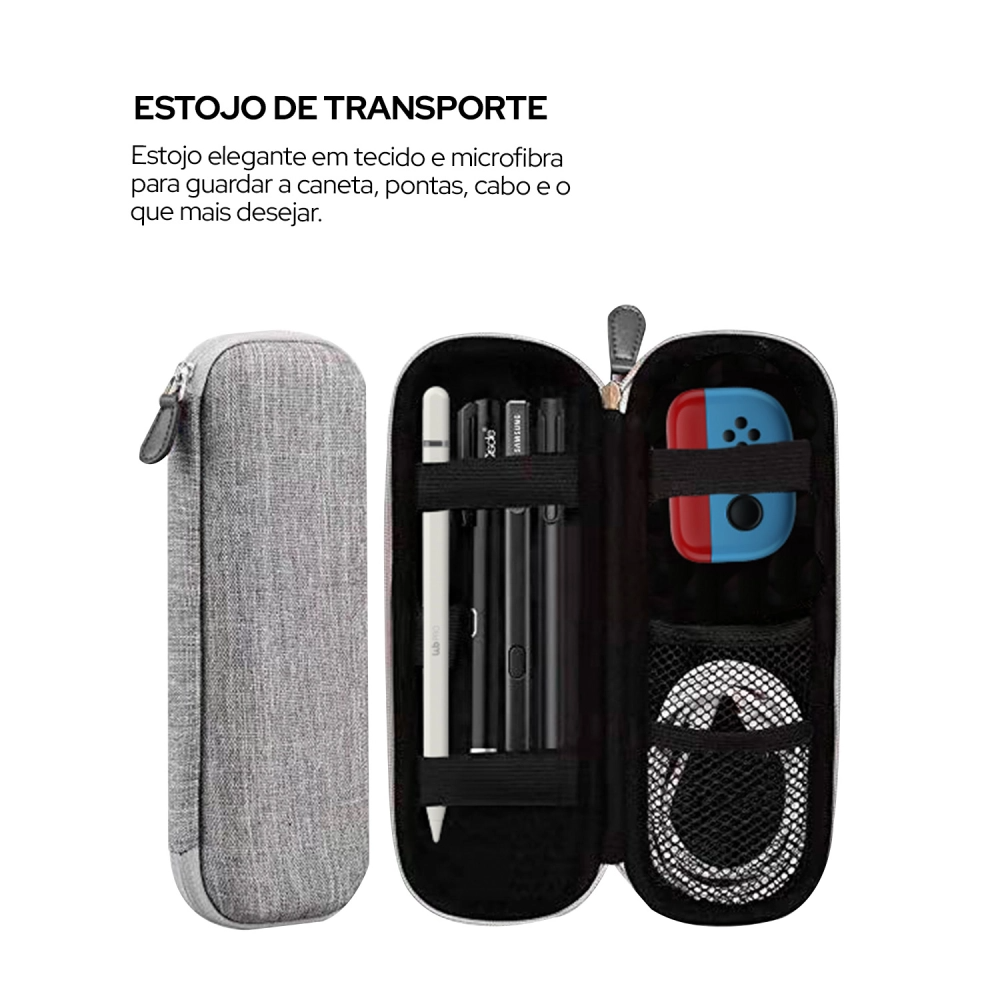 Caneta Pencil Pro Wb para iPad Branca com Palm Rejection e Sensor de Ângulo com Estojo Cinza
