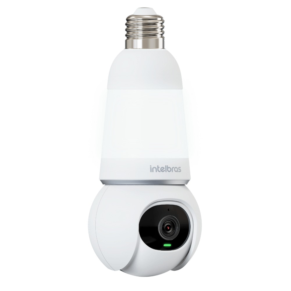 Câmera Lâmpada Inteligente Wi-Fi Interna 3MP, 360º, Mic e Alto Falante, Bivolt