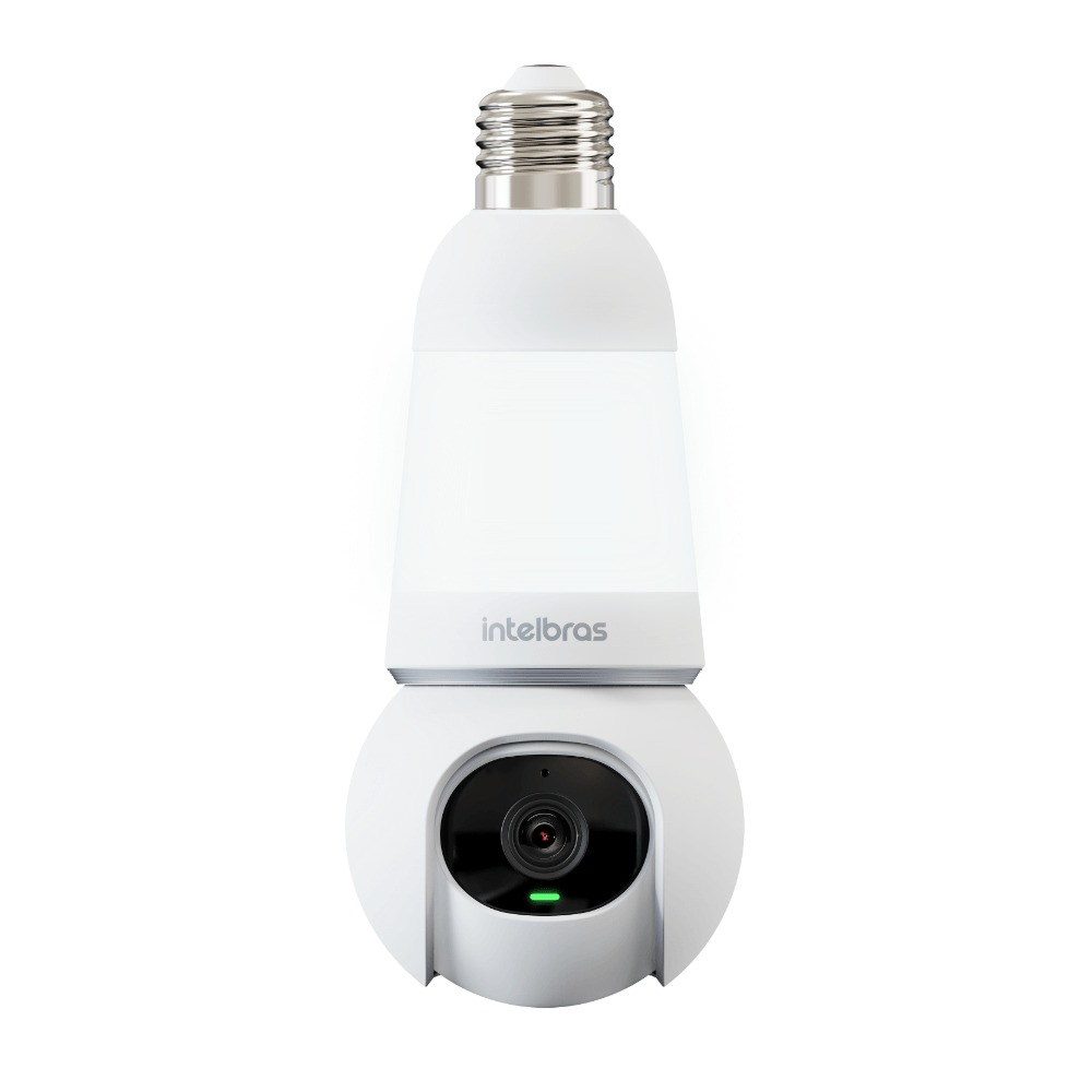 Câmera Lâmpada Inteligente Wi-Fi Interna 3MP, 360º, Mic e Alto Falante, Bivolt