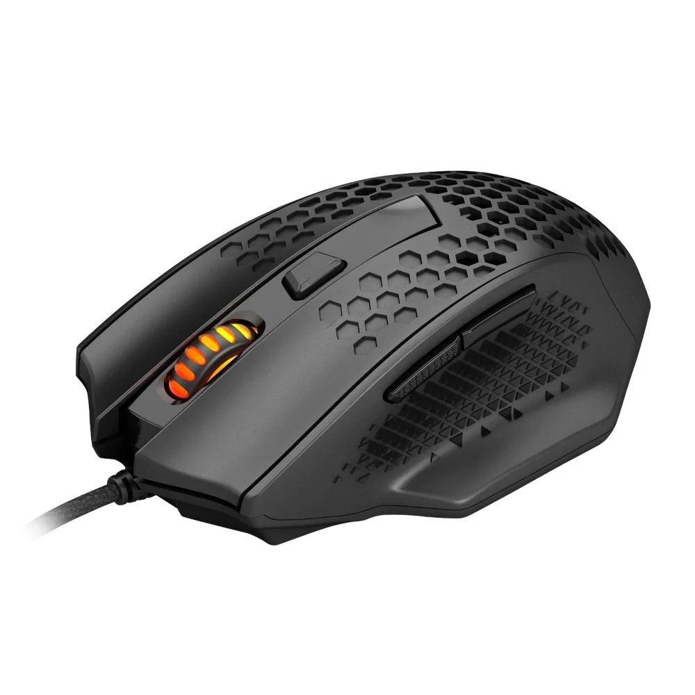 Mouse Gamer Redragon Bomber, 12400 DPI, 6 Botoes, RGB, Preto