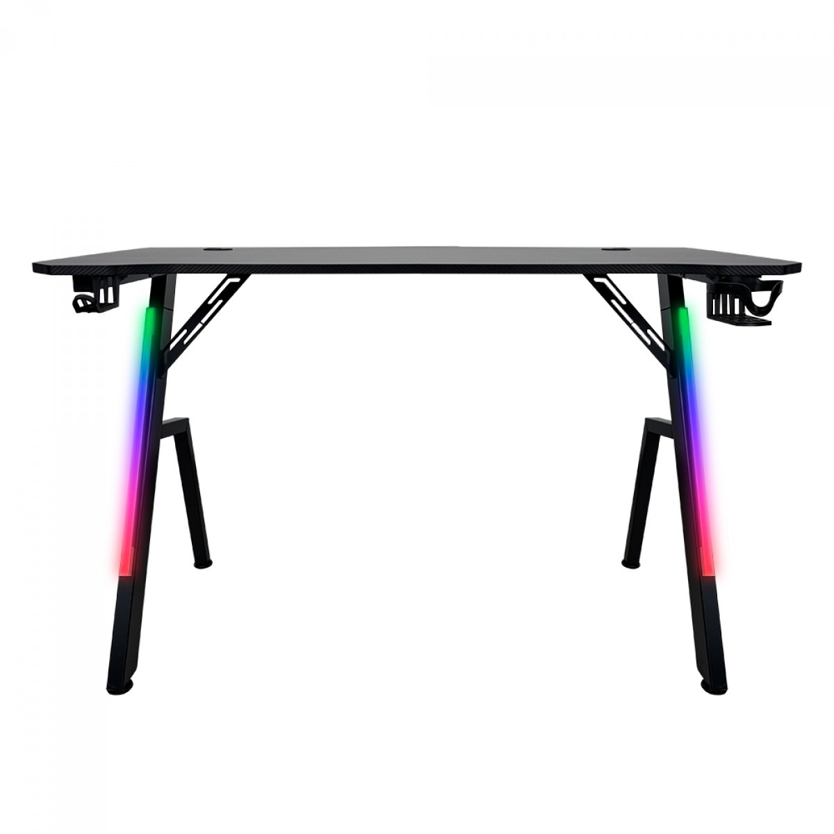 Mesa Gamer Kalkan Illumi RGB, Inclinável, 1,20m, com Suporte para Headset e Copo - Preta