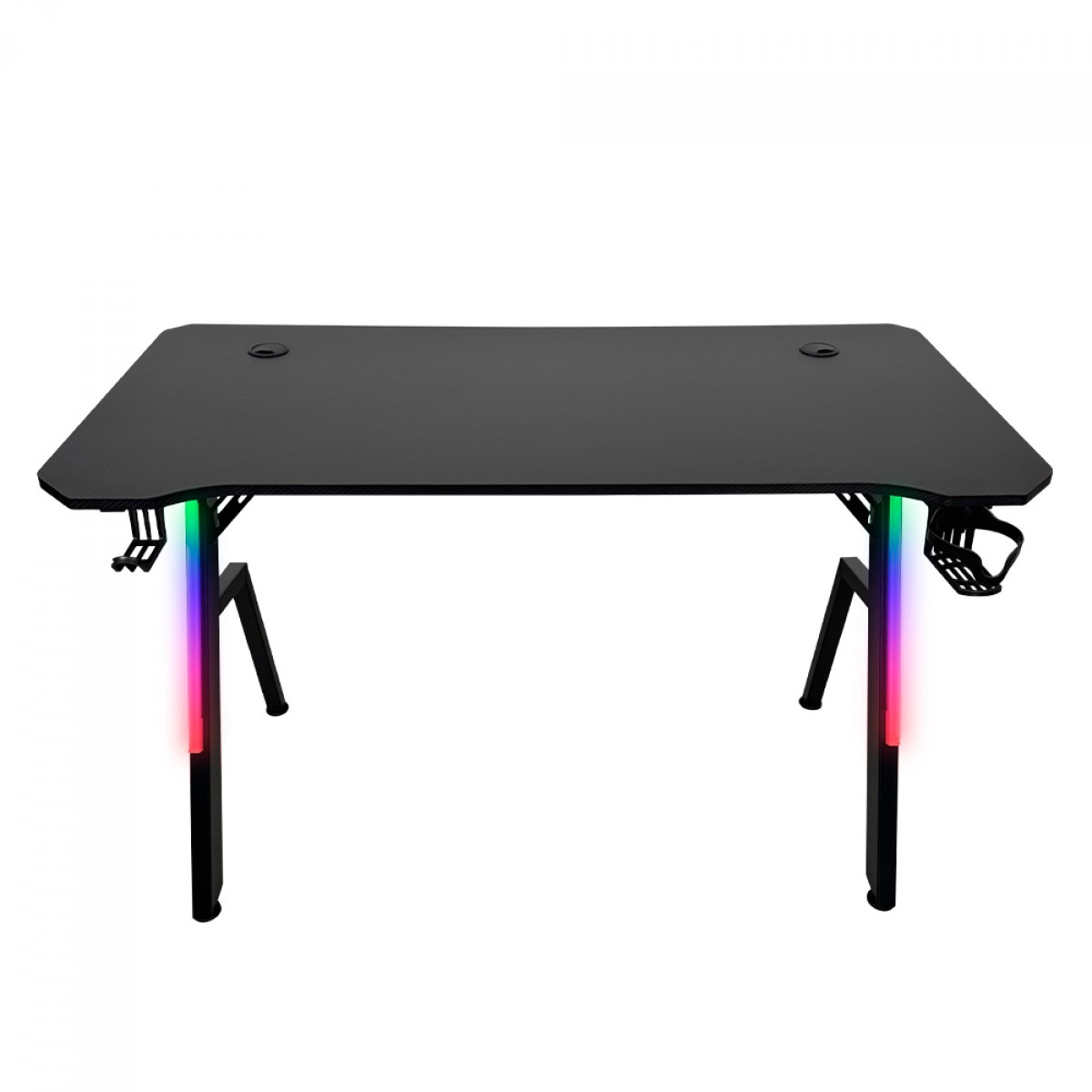Mesa Gamer Kalkan Illumi RGB, Inclinável, 1,20m, com Suporte para Headset e Copo - Preta