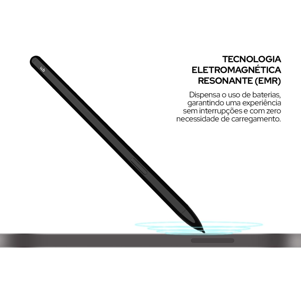 Caneta S-Pen Wb para Samsung, Palm Rejection, Emr, 4096 Niveis Pressão, 3 Pontas Extras - Preto