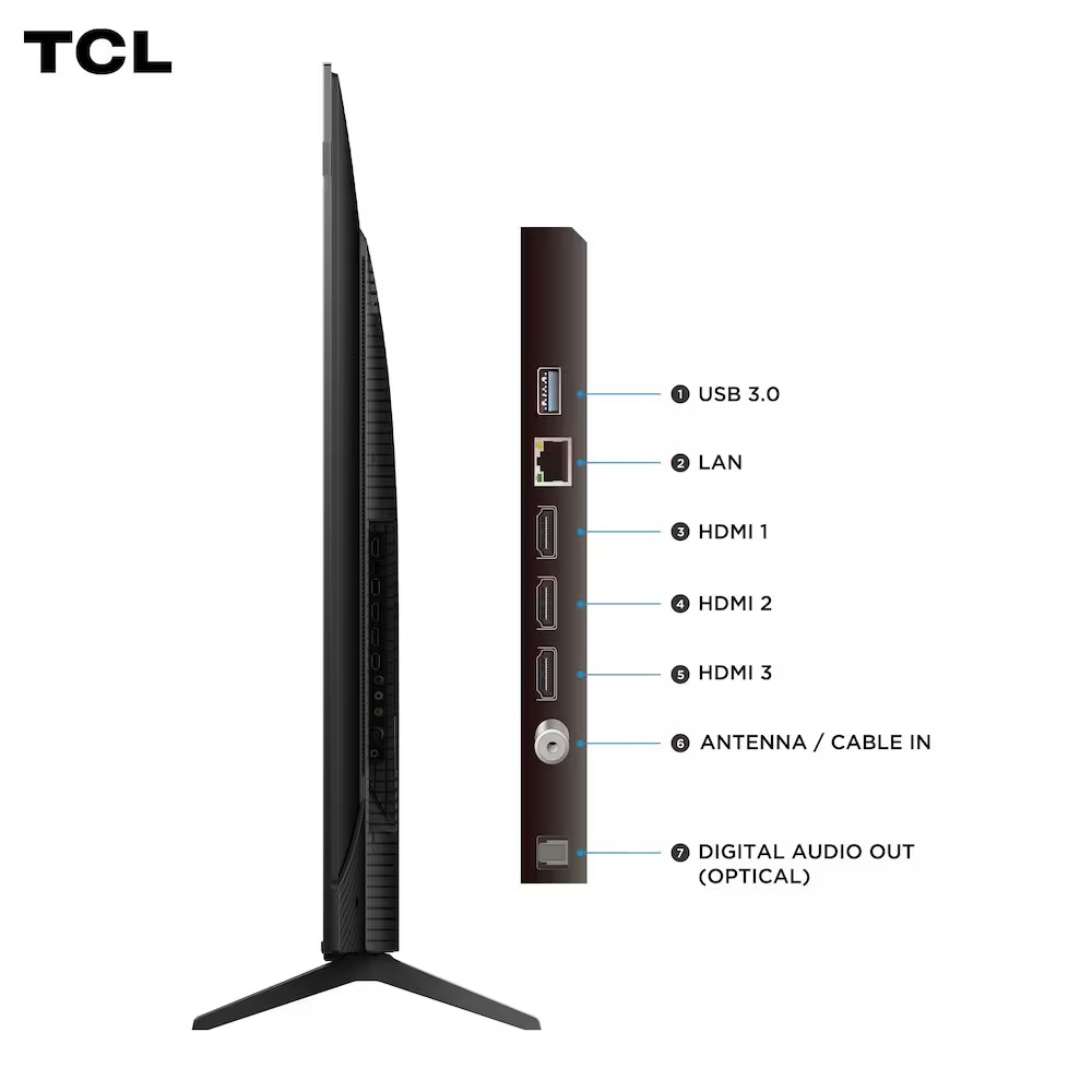 Smart TV 65" TCL Qled 4K, Google TV, HDR10+, Dolby Vision, Dolby Atmos, Wi-Fi - 65P7K