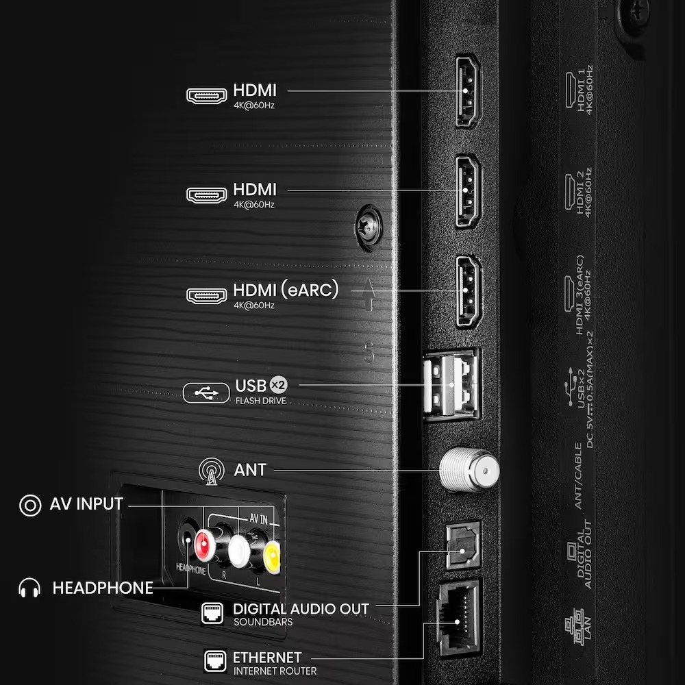 Smart TV 50" 4K Qled Hisense 50Q6QV, Dolby Atmos, Dolby Vision, HDR10+, Wi-Fi - Preto