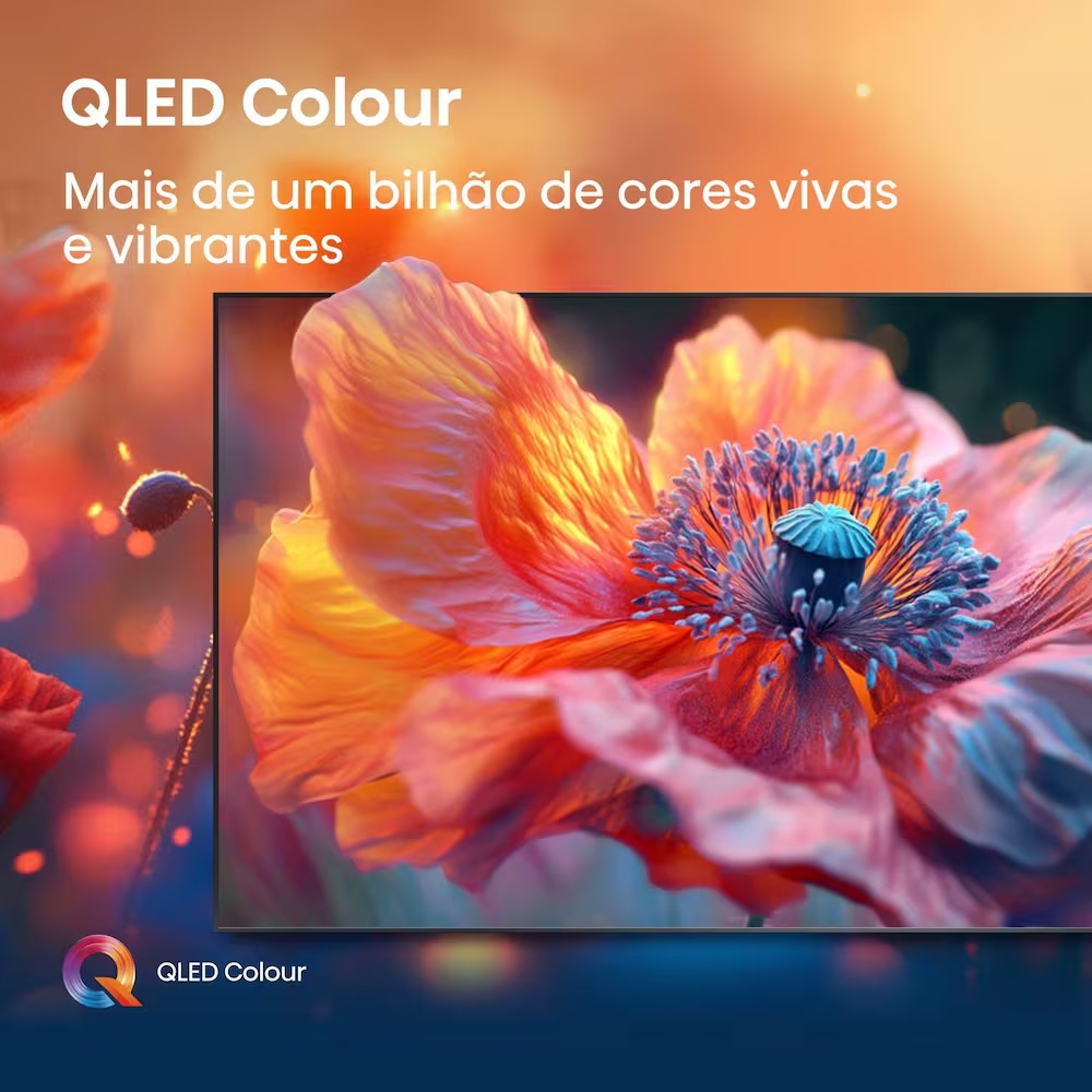 Smart TV 50" 4K Qled Hisense 50Q6QV, Dolby Atmos, Dolby Vision, HDR10+, Wi-Fi - Preto
