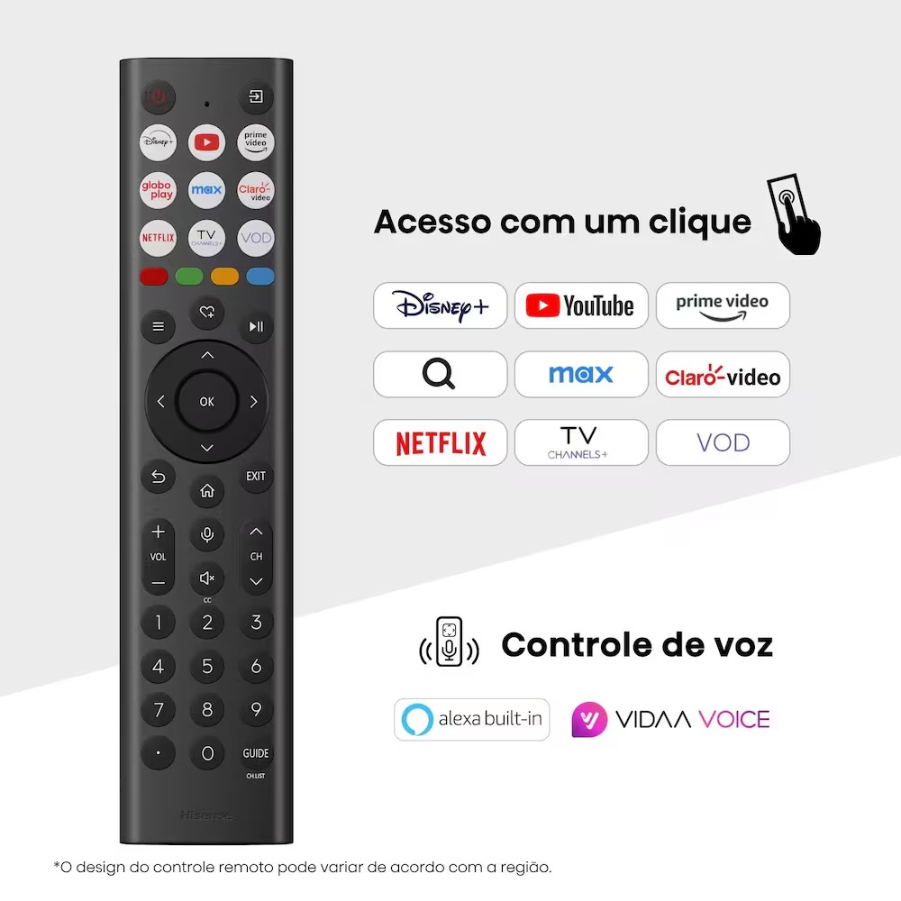 Smart TV 50" 4K Qled Hisense 50Q6QV, Dolby Atmos, Dolby Vision, HDR10+, Wi-Fi - Preto