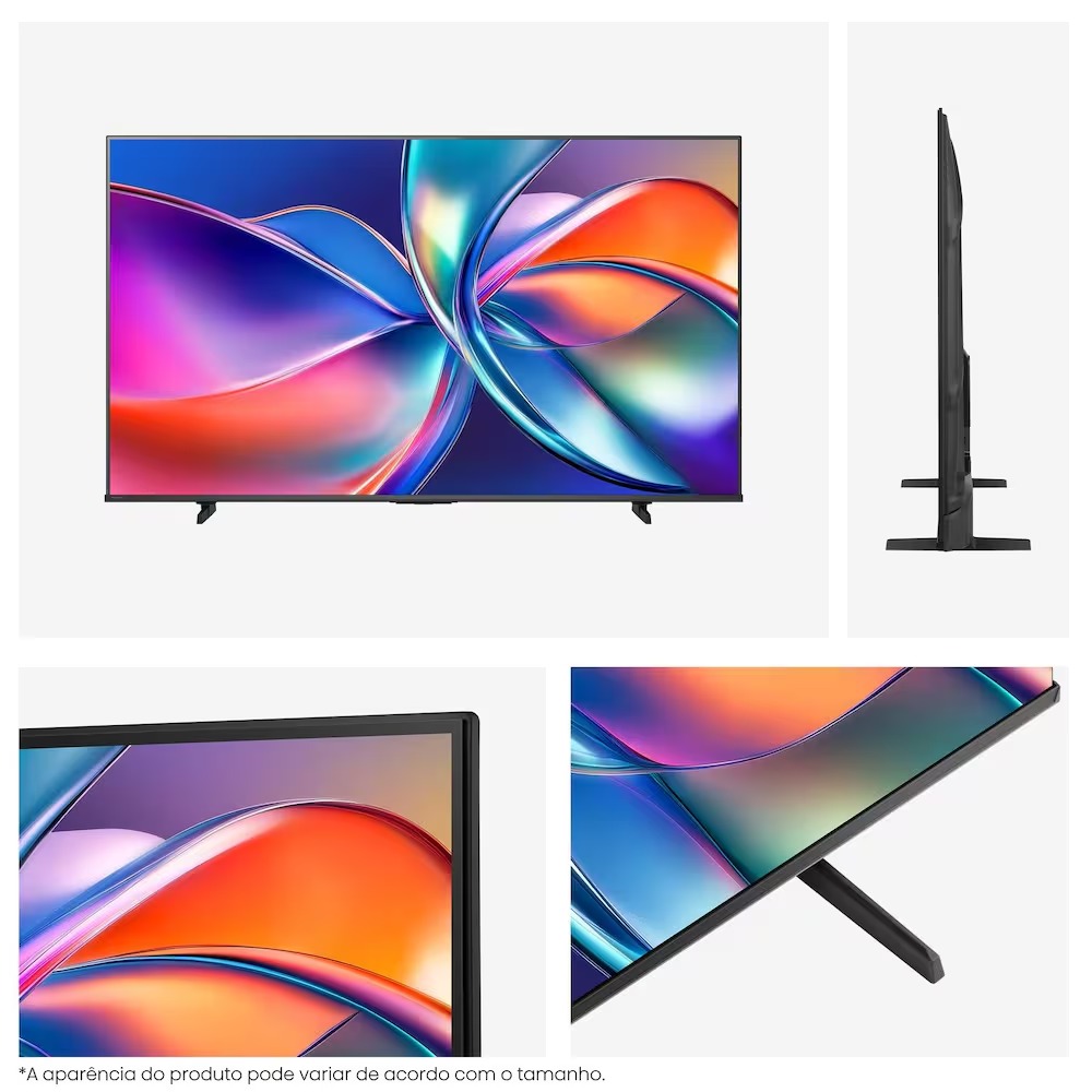Smart TV 50" 4K Qled Hisense 50Q6QV, Dolby Atmos, Dolby Vision, HDR10+, Wi-Fi - Preto