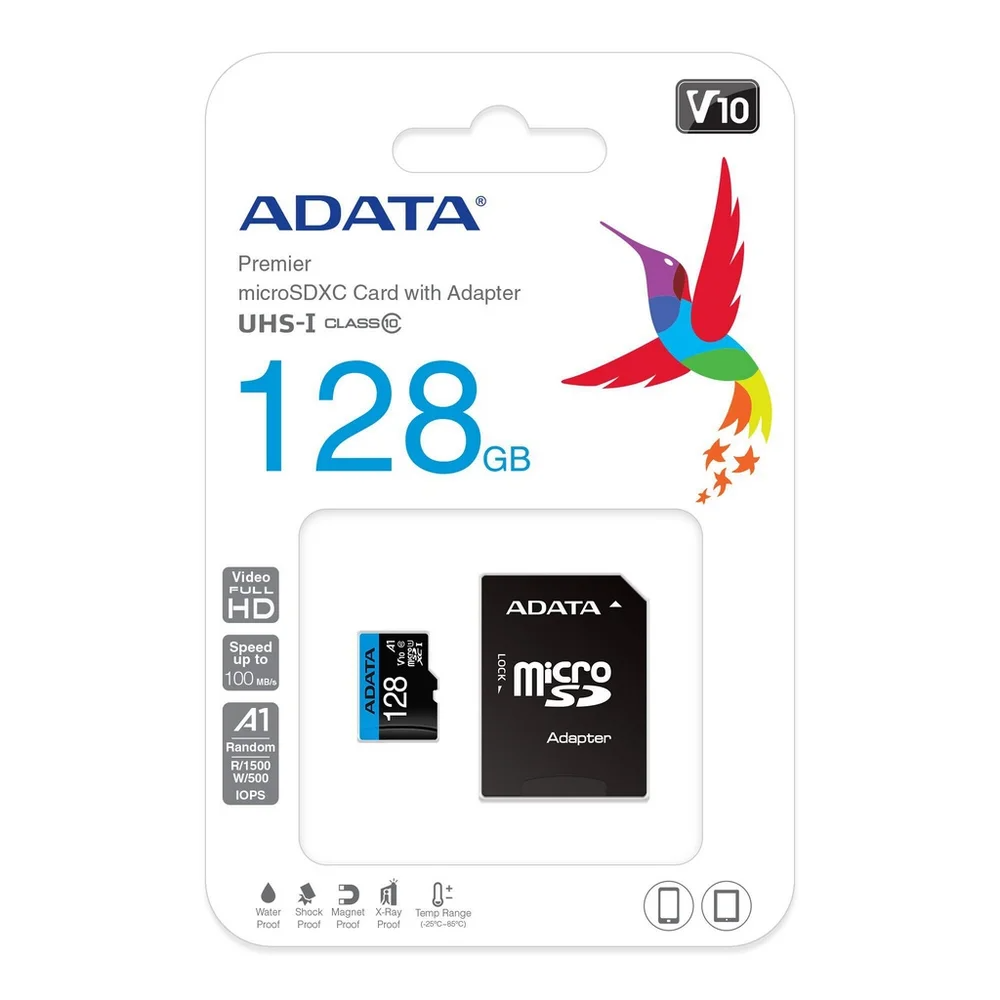 Cartão 128GB Micro SD 100 Mbps para Segundo com Adaptador