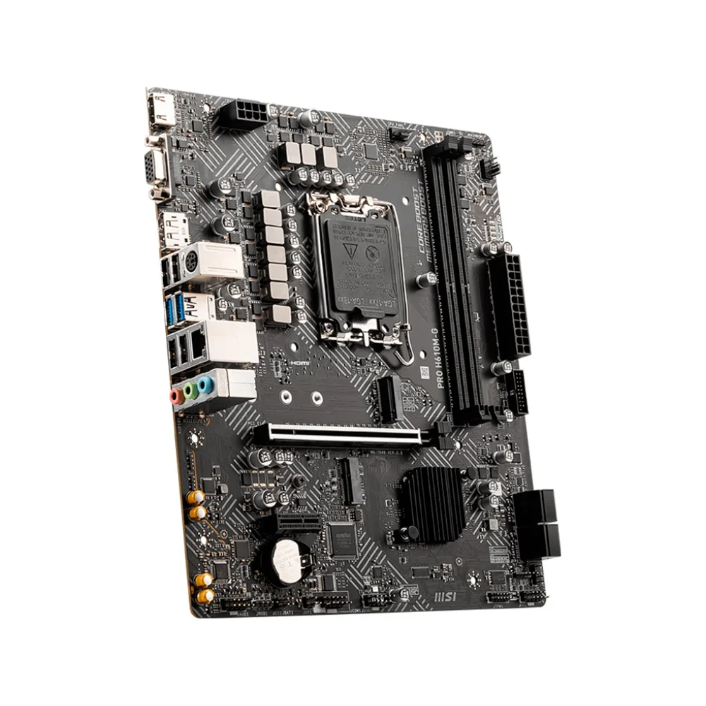 Placa Mãe MSI LGA 1700 Pro H610-G DDR5 MATX HDMI USB 3.2 12/13/14 Ger