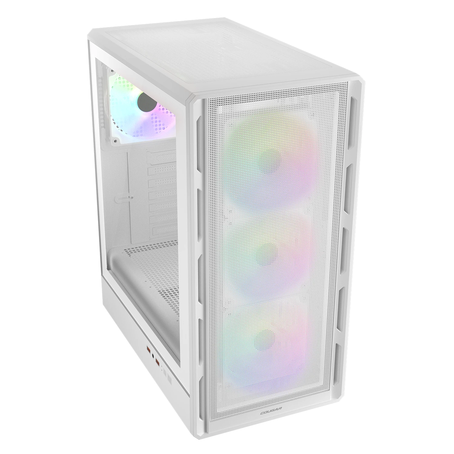 Gabinete Gamer Mid Tower Cougar Airface Pure RGB Branco com 4 Fans - 382GA50.0002