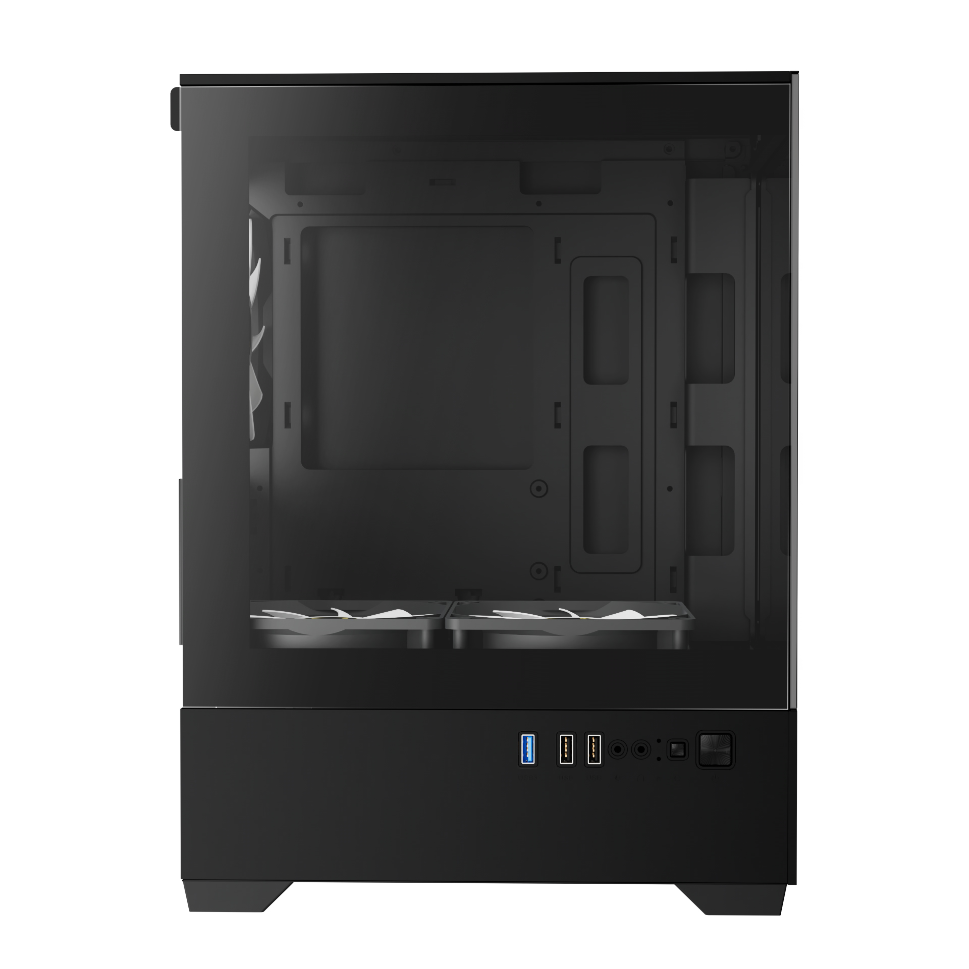 Gabinete Gamer Micro ATX Gandias Aura GC9M Elite Vidro Temperado sem Fonte com 3 Fans - Preto