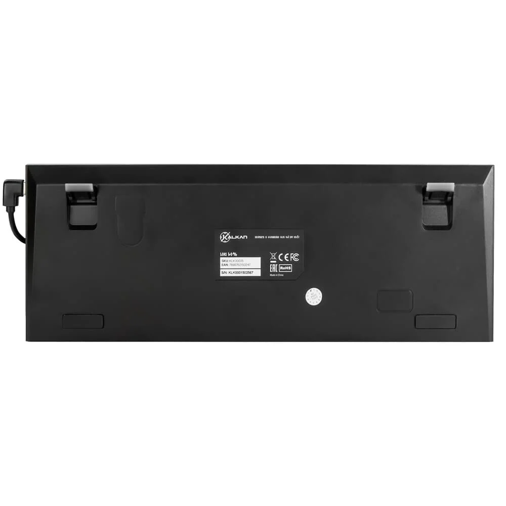 Teclado Gamer Mecânico Kalkan Loki 60% RGB Switches Yh Marrom USB Tipo C Preto - KLK00015