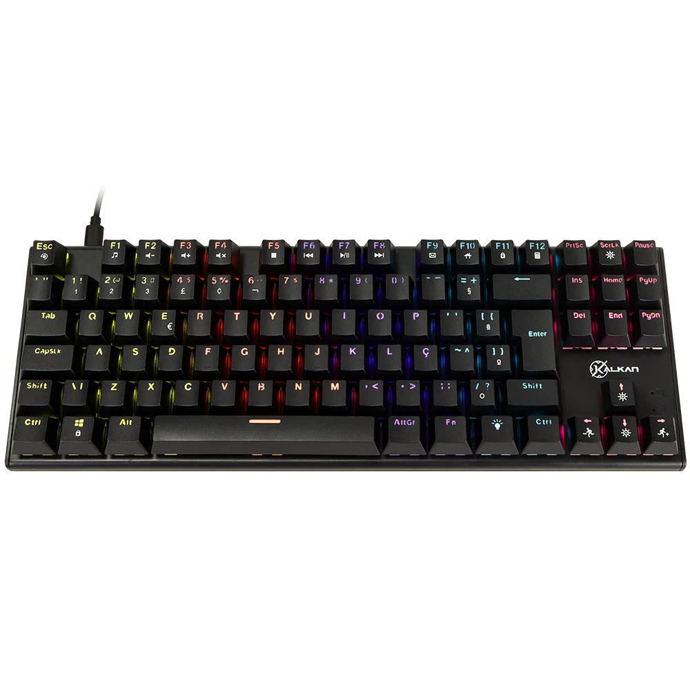 Teclado Gamer Mecânico Kalkan Loki Tkl 75% RGB Switches Yh Marrom USB Tipo C Preto - KLK00014