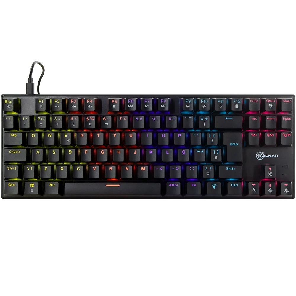 Teclado Gamer Mecânico Kalkan Loki Tkl 75% RGB Switches Yh Marrom USB Tipo C Preto - KLK00014