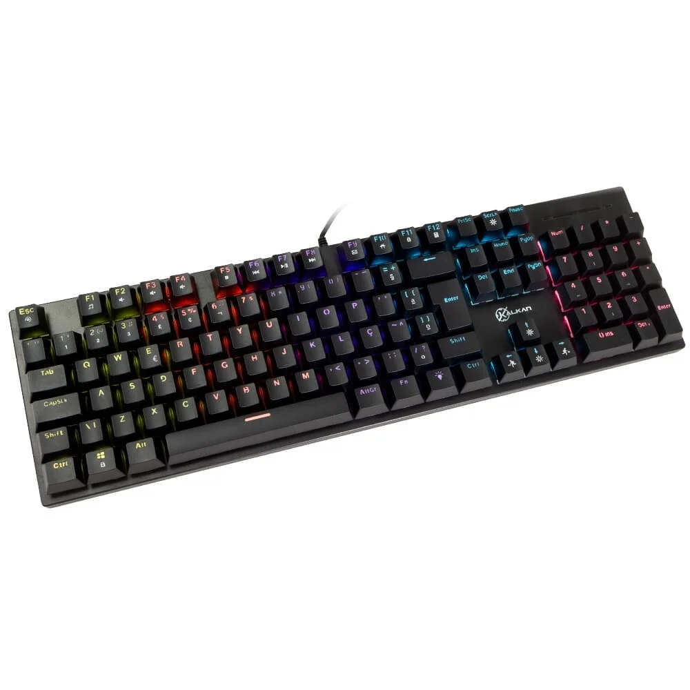 Teclado Gamer Mecânico Kalkan Loki 100% RGB Switches Yh Marrom USB ABNT2 Preto - KLK00013