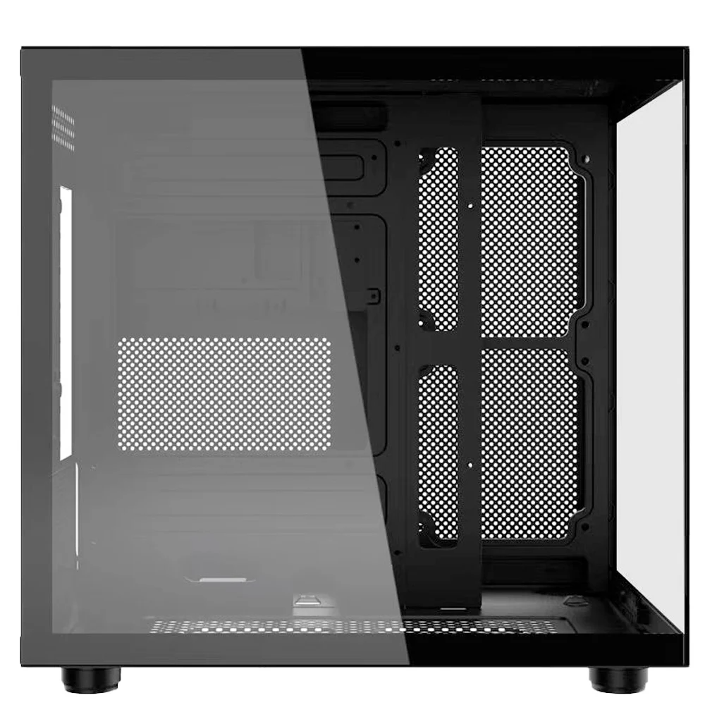 Gabinete Gamer Kalkan Midgard Mini Tower Micro ATX Vidro Temperado sem Fonte sem Fan Preto