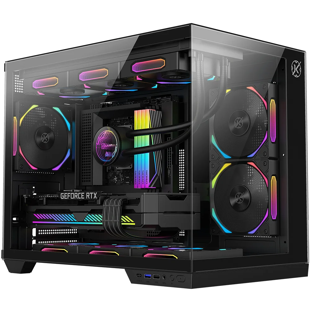 Gabinete Gamer Kalkan Saga Micro ATX Vidro Temperado sem Fonte sem Fan - Preto
