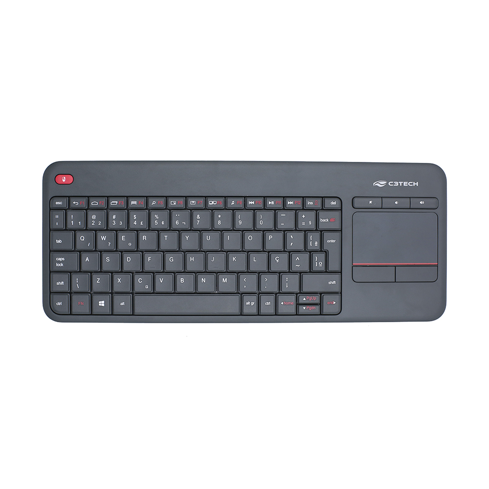 Teclado sem Fio com Touchpad para TV C3 Tech - Preto