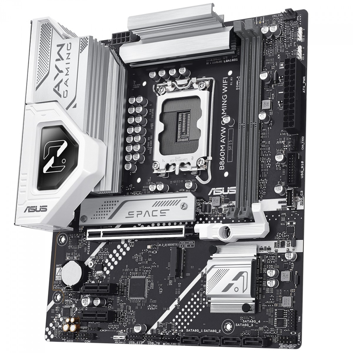Placa Mãe ASUS B860M LGA 1851, Ayw Gaming Wi-Fi, MATX, DDR5, M.2, Support Intel Core Ultra