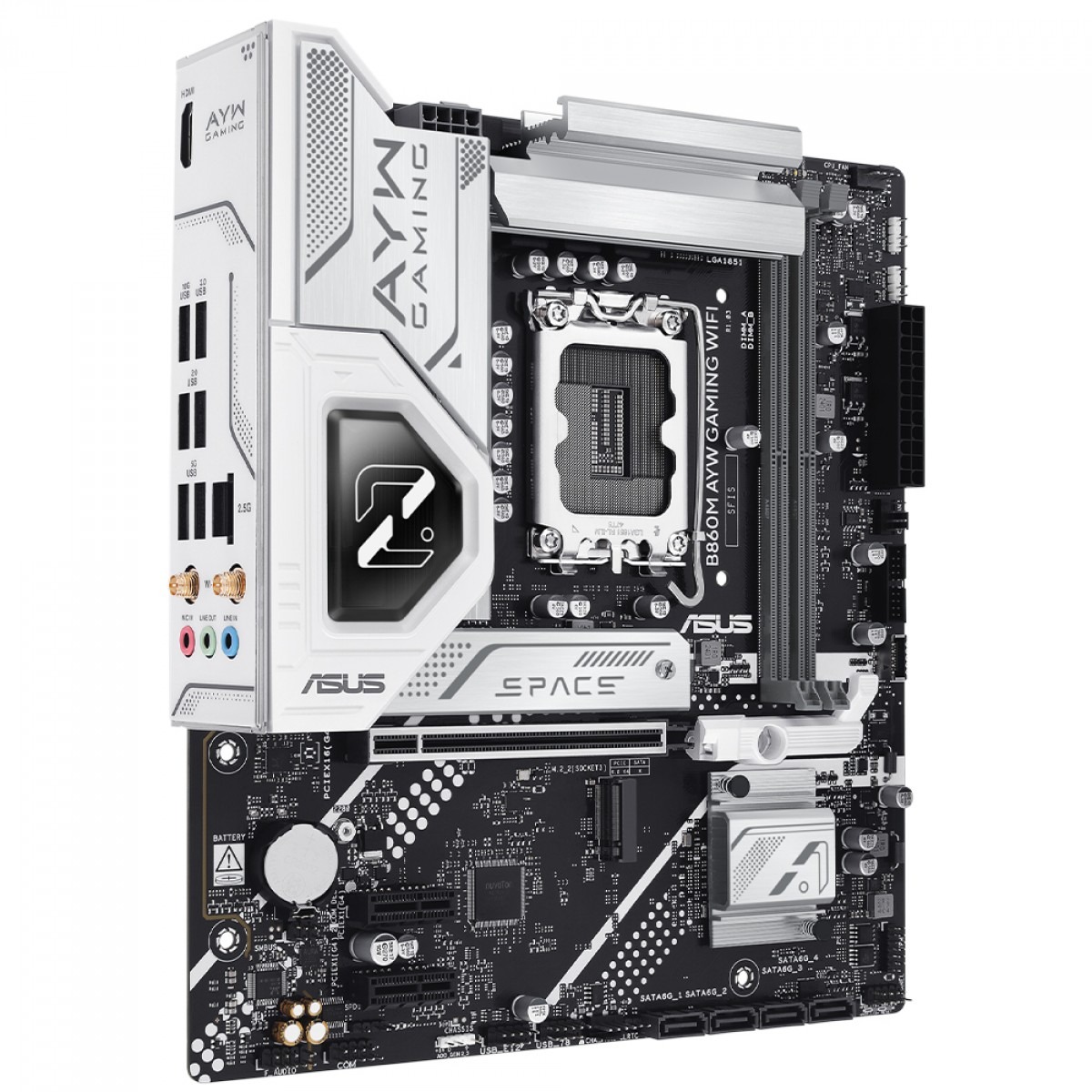 Placa Mãe ASUS B860M LGA 1851, Ayw Gaming Wi-Fi, MATX, DDR5, M.2, Support Intel Core Ultra
