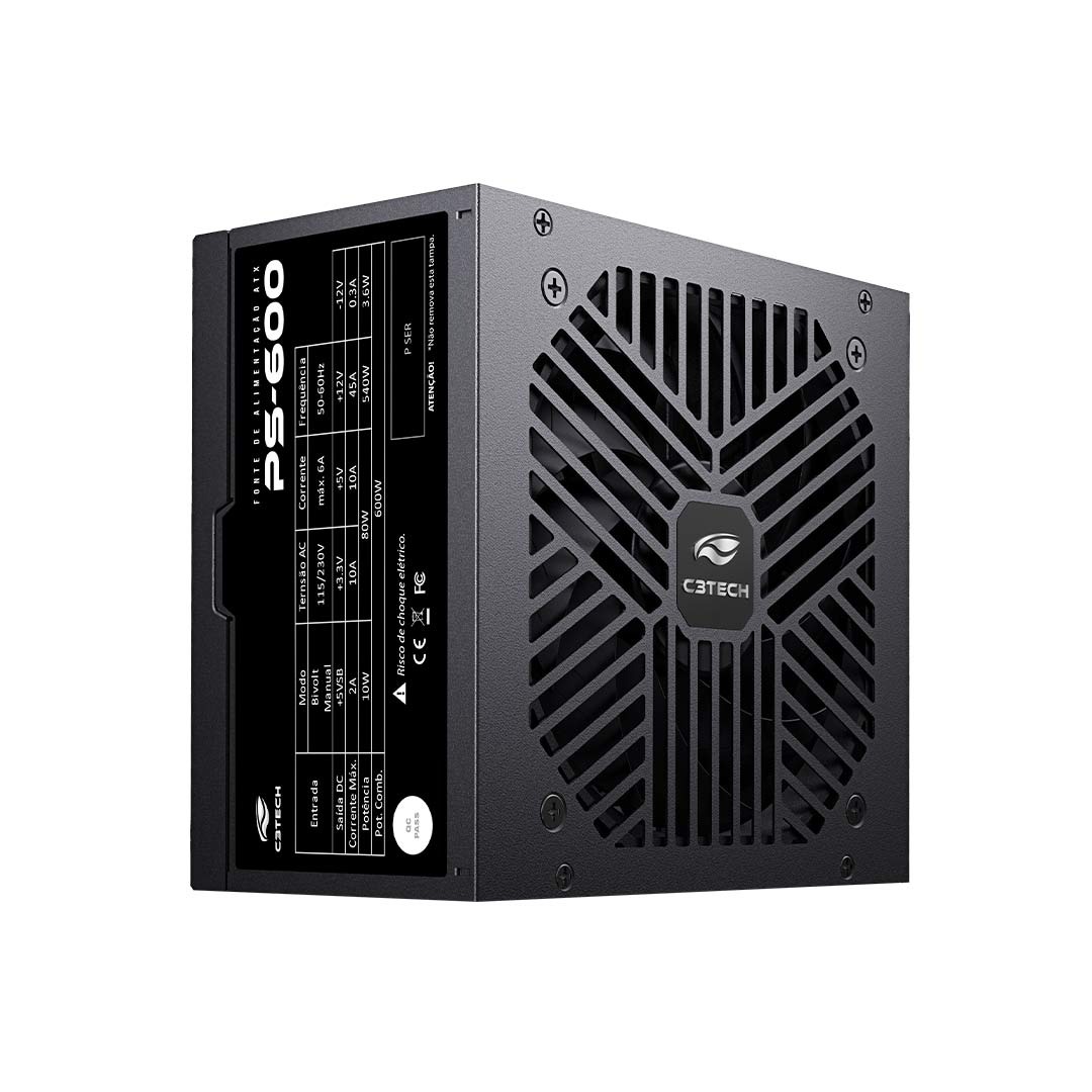 Fonte ATX 600W PS-600BK C3 Tech