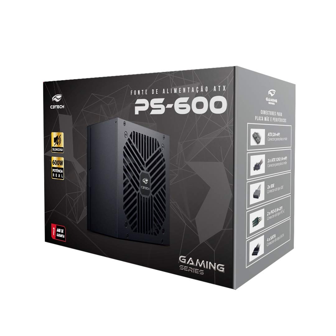 Fonte ATX 600W PS-600BK C3 Tech