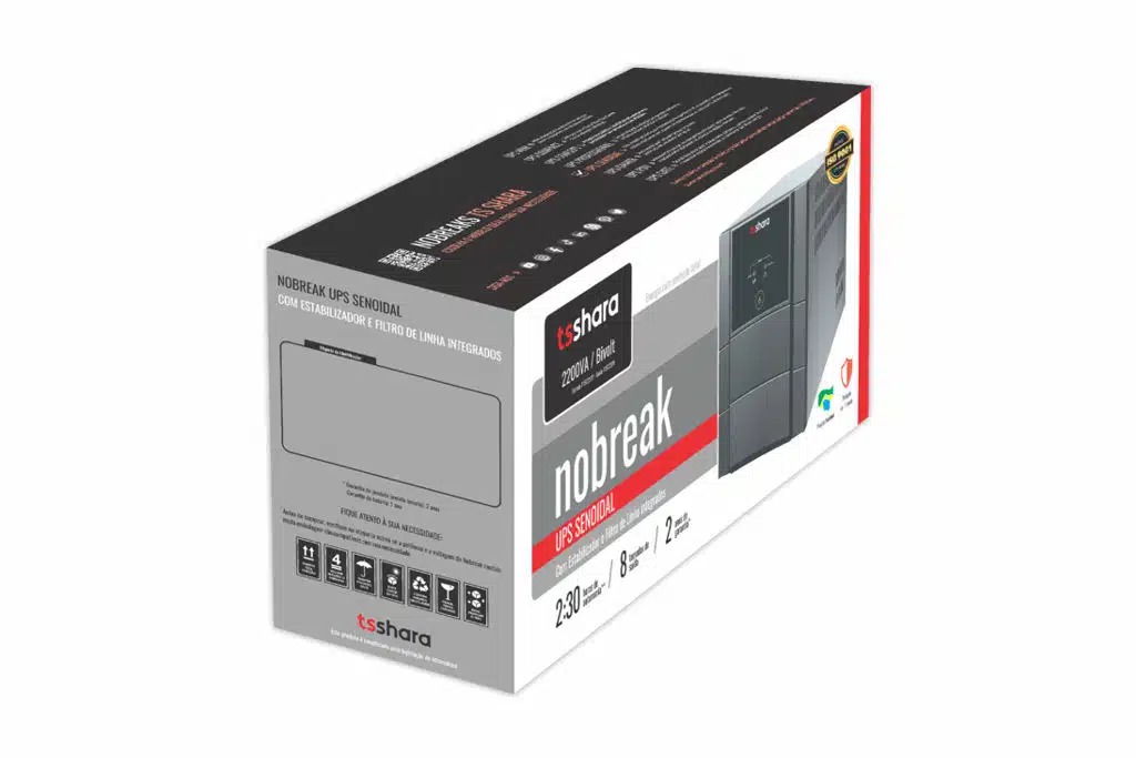 Nobreak TS Shara Senoidal 2200VA Ent. e Sai. Bivolt, Exp 24V, Usb/wi-Fi, 4BS 12V 7Ah