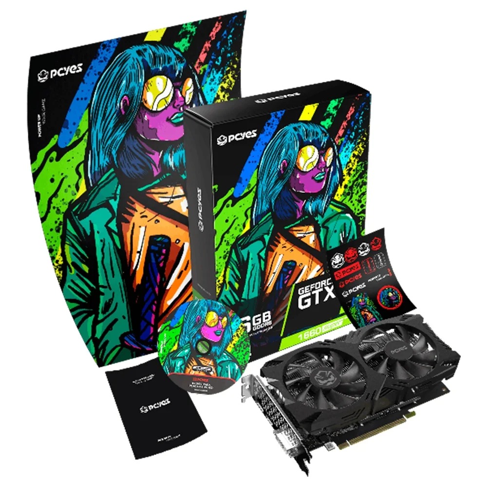 Placa de Vídeo GTX 1660 Super 6GB GDDR6 192 Bits Full Size Dual Fan PVX1660S62F