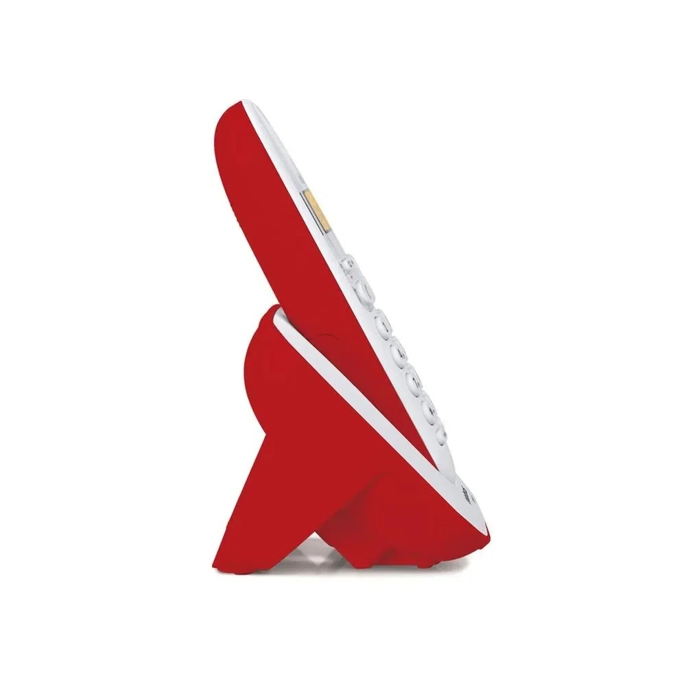 Telefone sem Fio Intelbras TS 3110 Branco e Vermelho, Display Luminoso, Identificador de Chamadas