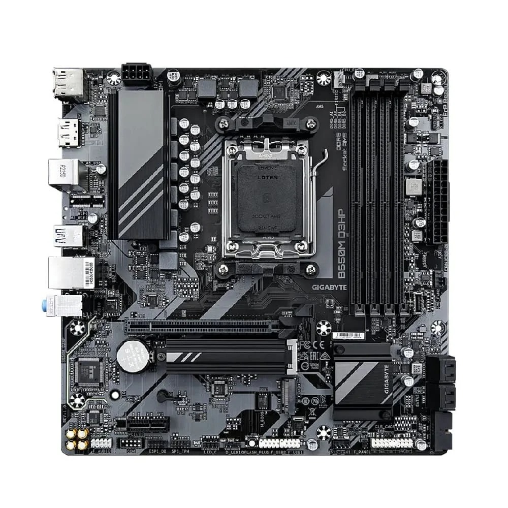 Placa Mãe Gibabyte B650M D3HP AM5, DDR5, M-ATX, Chipset AMD B650, USB-C, LAN 2.5GBE