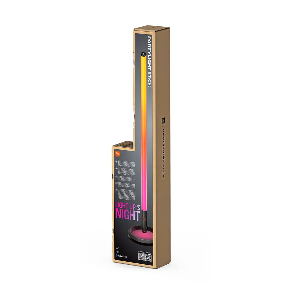 BARRA DE ILUMINAÇÃO JBL PARTYLIGHT STICK, LED PULSANTE, 360° IPX4 BLUETOOTCH USB-C 8H AUTONOMIA