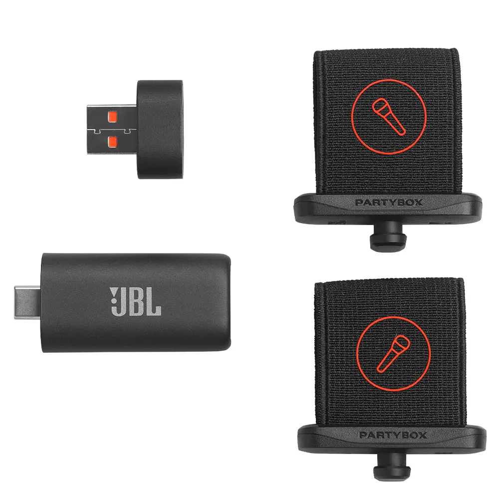 Microfone sem fio JBL EasySing Mics c/ remoção de vocal por IA, dongle USB-C - JBLEASYSINGMICSBR