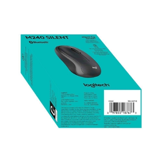 Mouse sem Fio Logitech M240, Bluetooth, Clique Silencioso, Design Ambidestro Compacto, Grafite