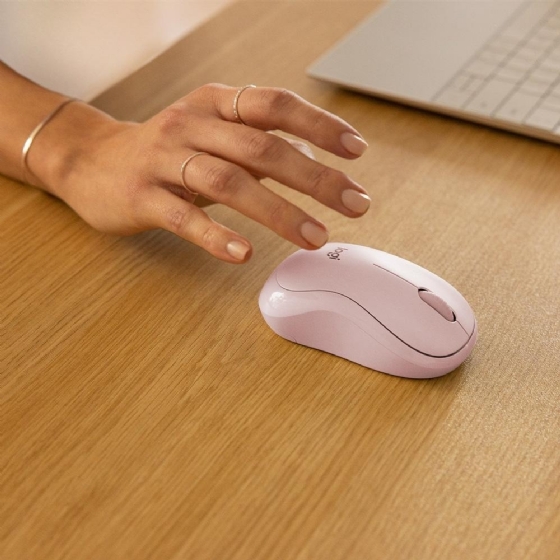 Mouse sem Fio Logitech M240, Bluetooth, Clique Silencioso, Design Ambidestro Compacto, Rosa