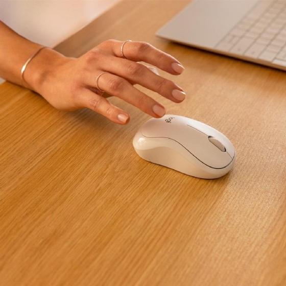 Mouse sem Fio Logitech M240, Bluetooth, Clique Silencioso, Design Ambidestro Compacto, Branco