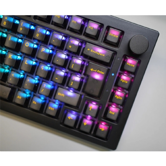 Teclado Gamer Mecânico AKKO 5075 Clean Black, RGB, ABNT2, Black, Switch V3 Pro