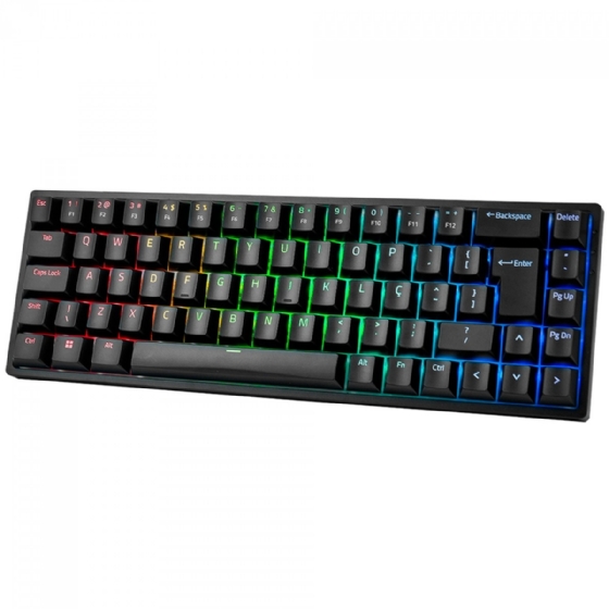 Teclado Gamer Mecânico AKKO 3068B Black, RGB, USB/Wireless, Switch AKKO Blue, ABNT2