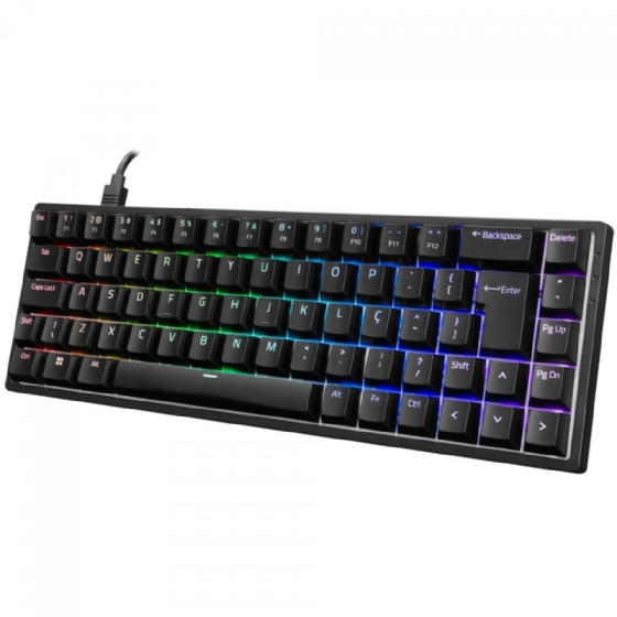 Teclado Gamer Mecânico AKKO 3068S Black, RGB, Switch AKKO Blue, ABNT2