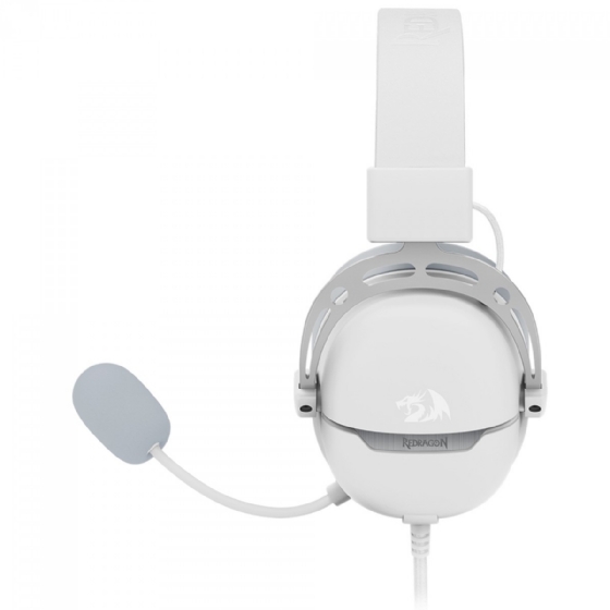 Headset Gamer Redragon Aurora Branco, USB, Drives 40mm, Surround 7.1, Preto