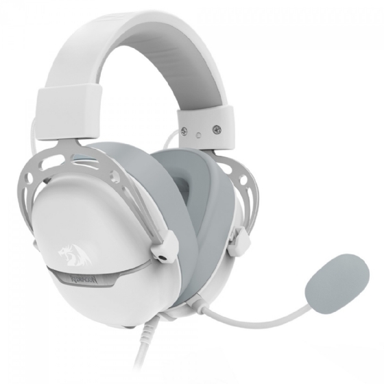 Headset Gamer Redragon Aurora Branco, USB, Drives 40mm, Surround 7.1, Preto