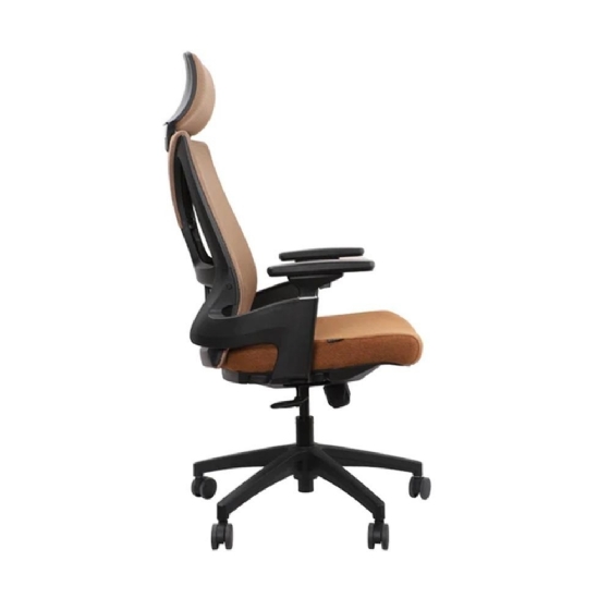 Cadeira de Escritório Ergonômica Elements Helene Special com Apoio Cervical - Marrom/Preto