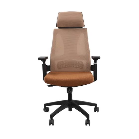 Cadeira de Escritório Ergonômica Elements Helene Special com Apoio Cervical - Marrom/Preto